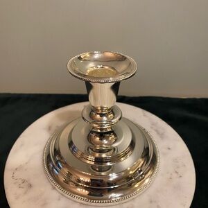 Silver Plated Ornate Large Base Taper Candlestick Holder 4 Inch Retro Art Deco